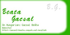 beata gacsal business card